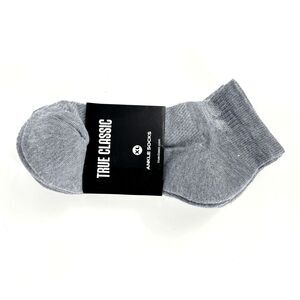 True Classic Men's XL Heather Gray Ankle Seamless Toe Premium Socks 3-Pack NWT